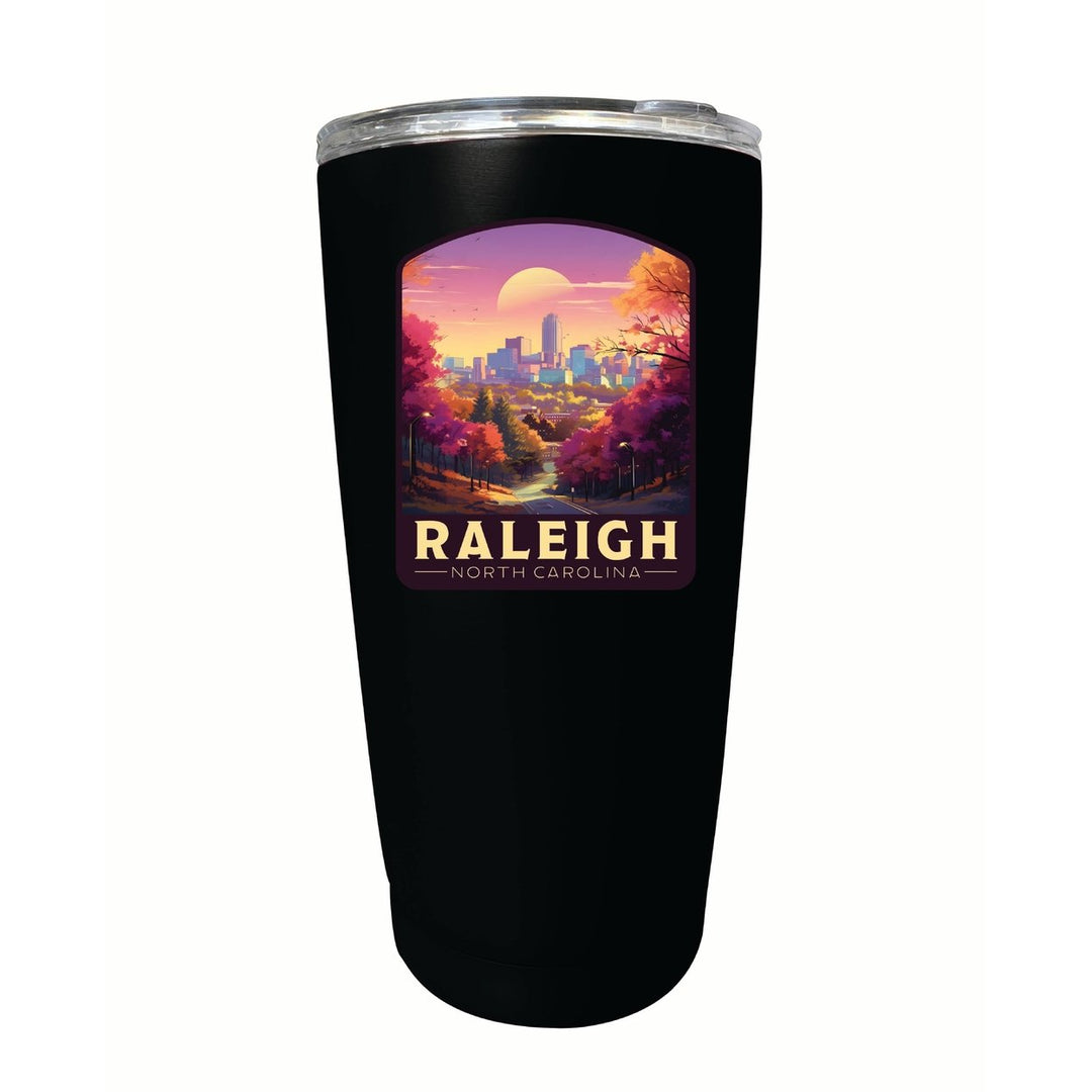 Raleigh North Carolina City of Oaks Design Souvenir 16 oz Stainless Steel Insulated Tumbler Image 1