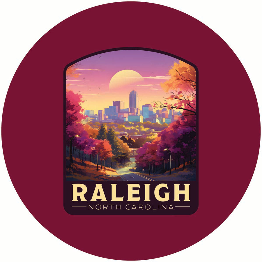 Raleigh North Carolina City of Oaks Design Souvenir Coaster Paper 4 Pack Image 1