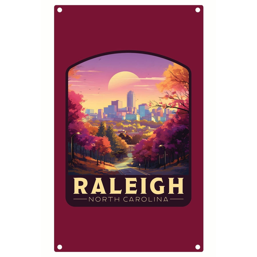 Raleigh North Carolina City of Oaks Design Souvenir Metal Sign 9 x 15 Image 1