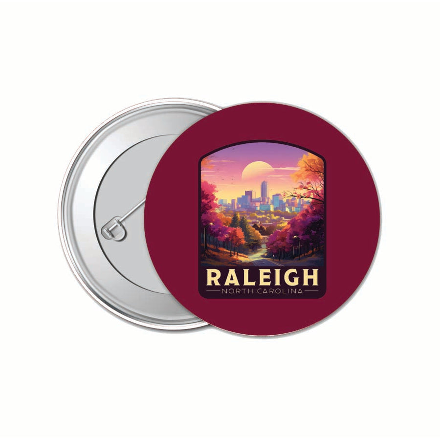 Raleigh North Carolina City of Oaks Design Souvenir Small 1-Inch Button Pin 4 Pack Image 1