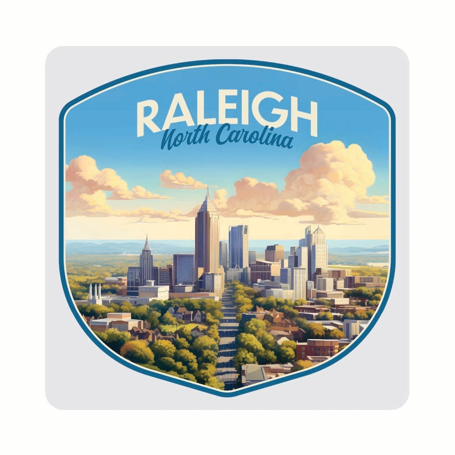 Raleigh North Carolina Daytime Cityscape Design Souvenir 4x4-Inch Coaster Acrylic 4 Pack Image 1