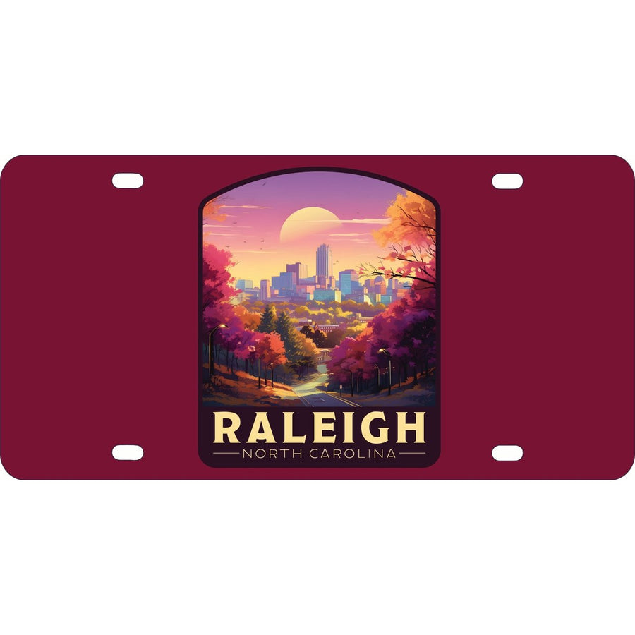 Raleigh North Carolina City of Oaks Design Souvenir Metal License Plate Image 1