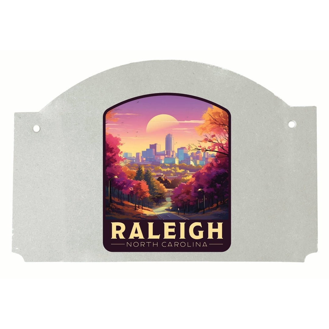 Raleigh North Carolina City of Oaks Design Souvenir Wood sign flat with string Image 1