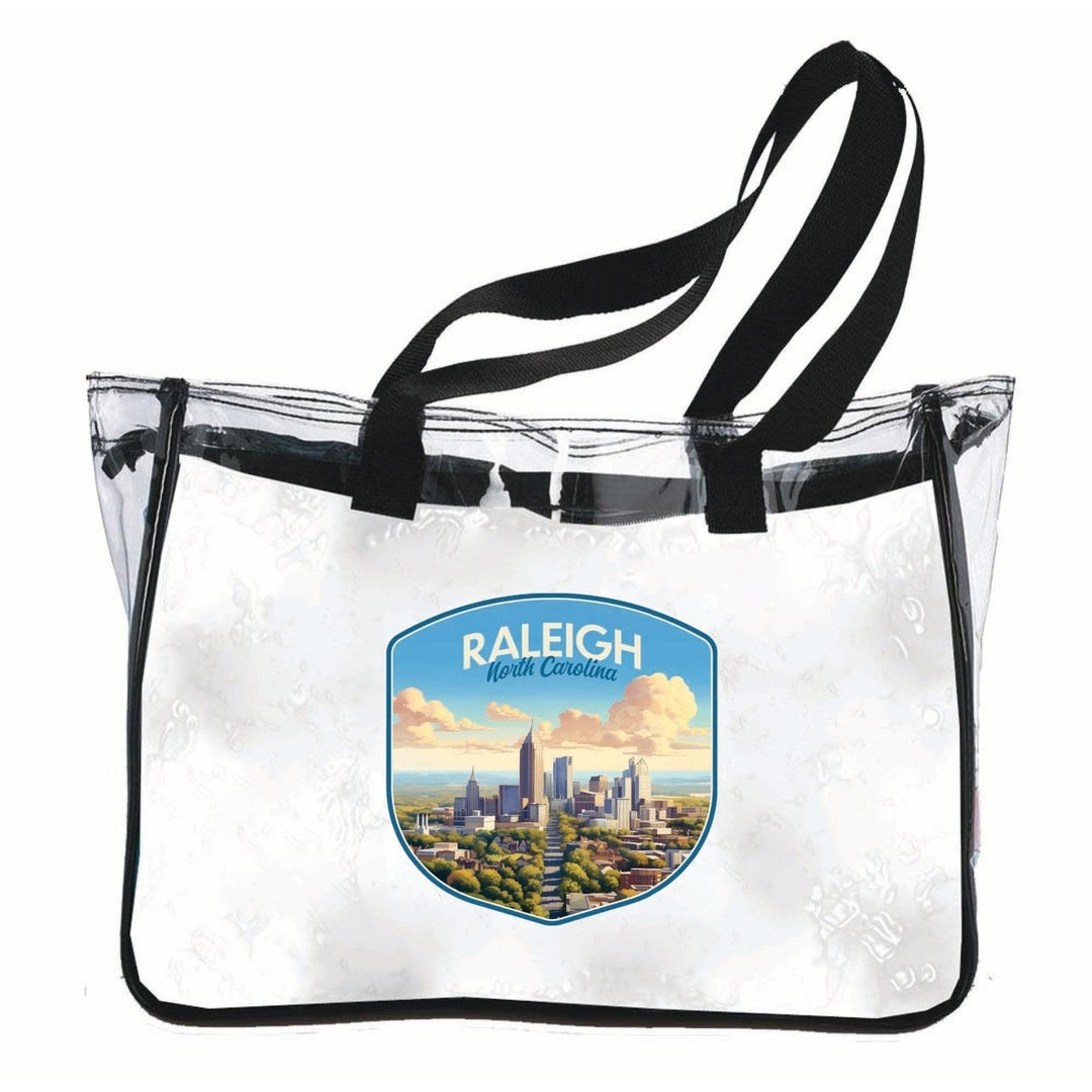 Raleigh North Carolina Daytime Cityscape Design Souvenir Clear Tote Bag Image 1