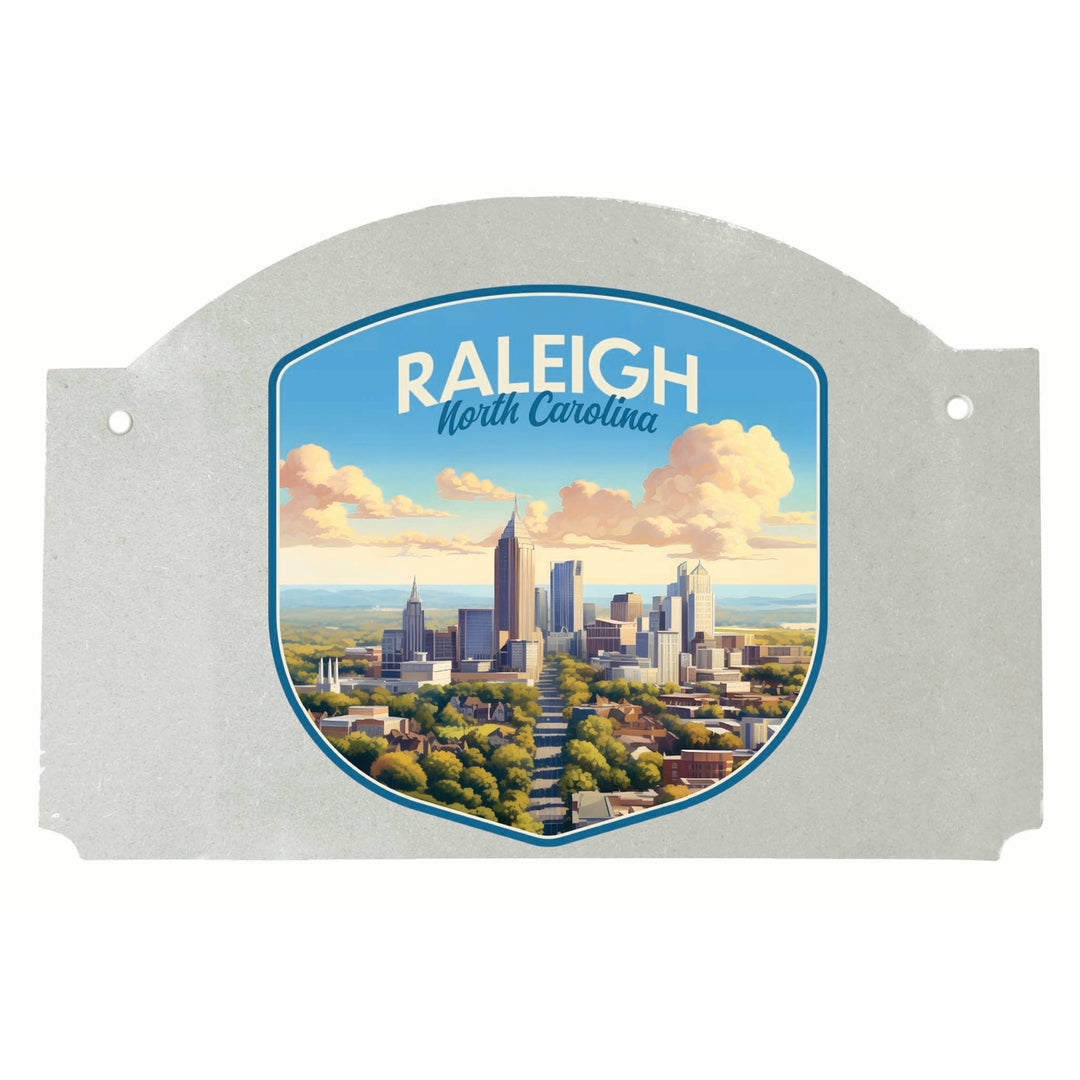 Raleigh North Carolina Daytime Cityscape Design Souvenir Wood sign flat with string Image 1