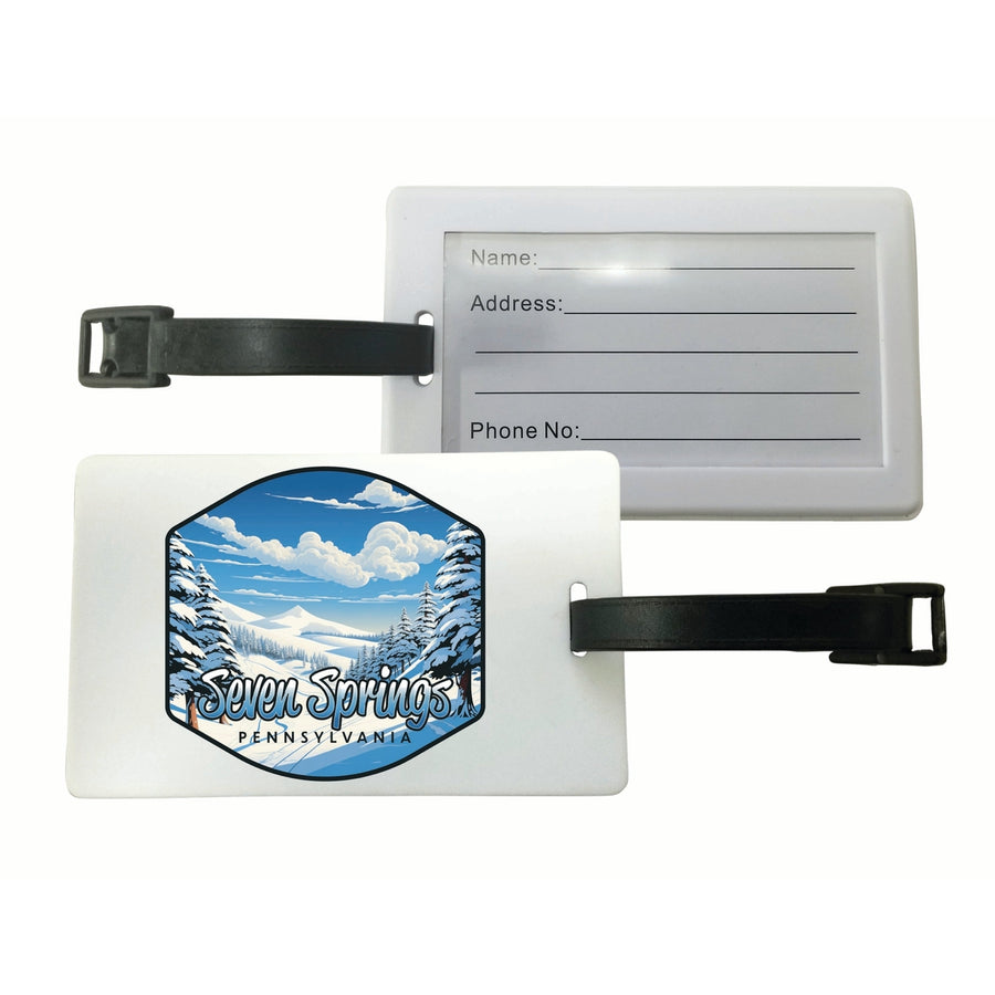 Seven Springs Pennsylvania Ski Slopes Design Souvenir Luggage Tag Image 1