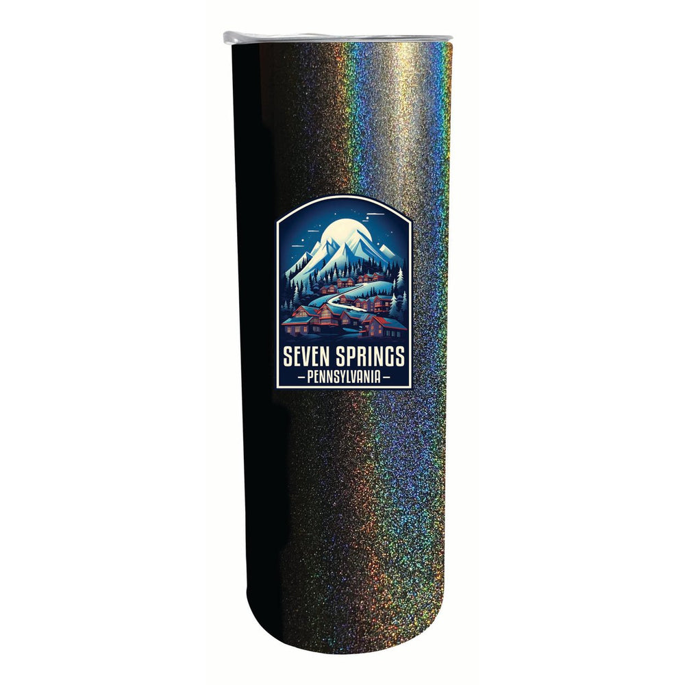 Seven Springs Pennsylvania Snowy Village Design Souvenir 20 oz Insulated Stainless Steel Skinny Tumbler Image 2