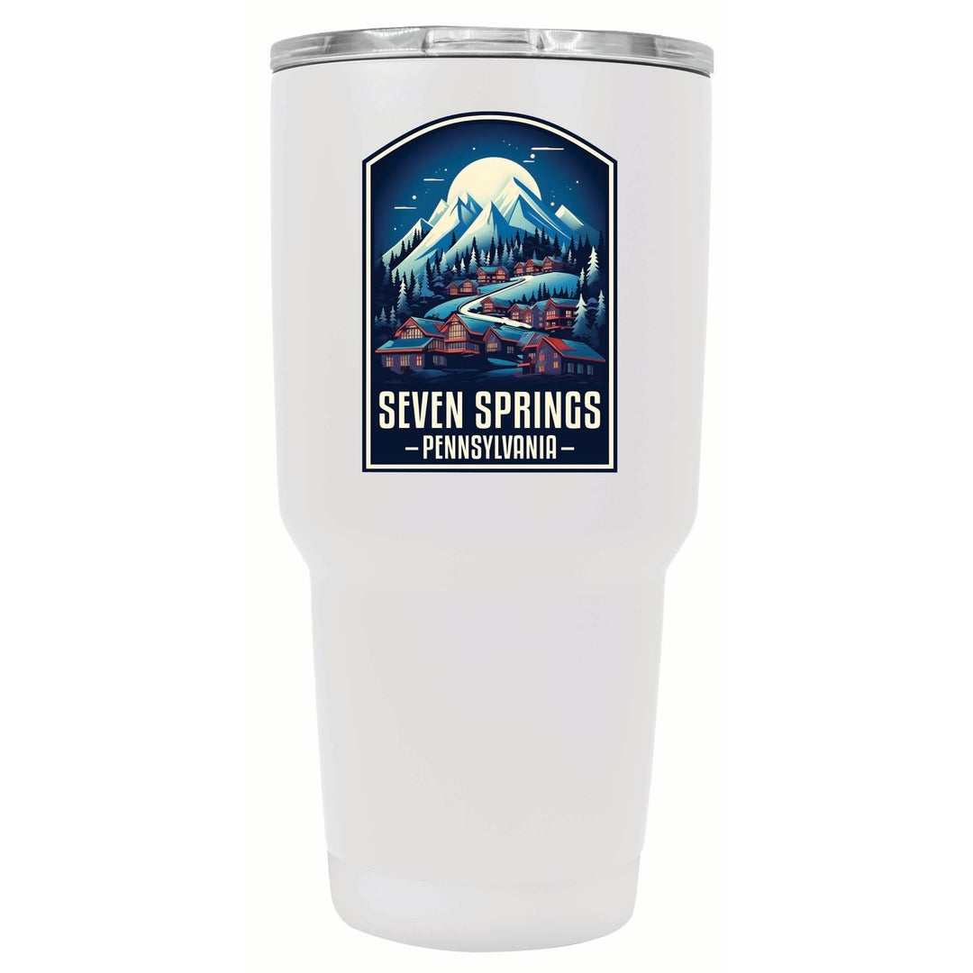 Seven Springs Pennsylvania Snowy Village Design Souvenir 24 oz Insulated Stainless Steel Tumbler Image 8