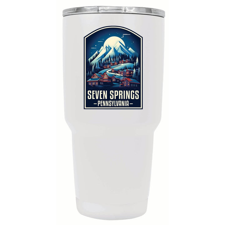 Seven Springs Pennsylvania Snowy Village Design Souvenir 24 oz Insulated Stainless Steel Tumbler Image 8