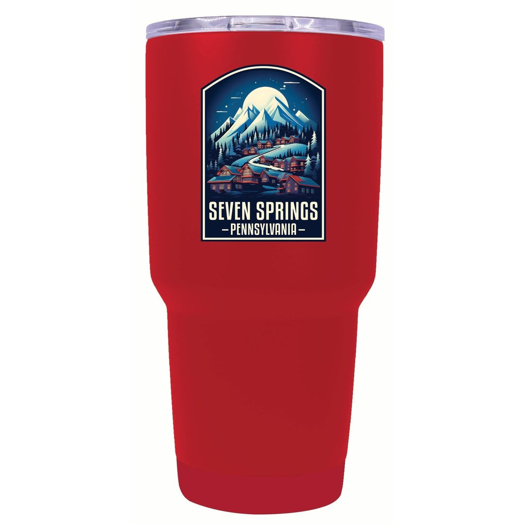 Seven Springs Pennsylvania Snowy Village Design Souvenir 24 oz Insulated Stainless Steel Tumbler Image 9