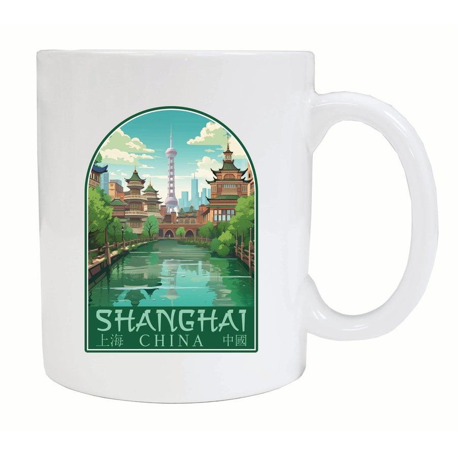 Shanghai China Old Town Design Souvenir 12 oz Ceramic Coffee Mug Image 1