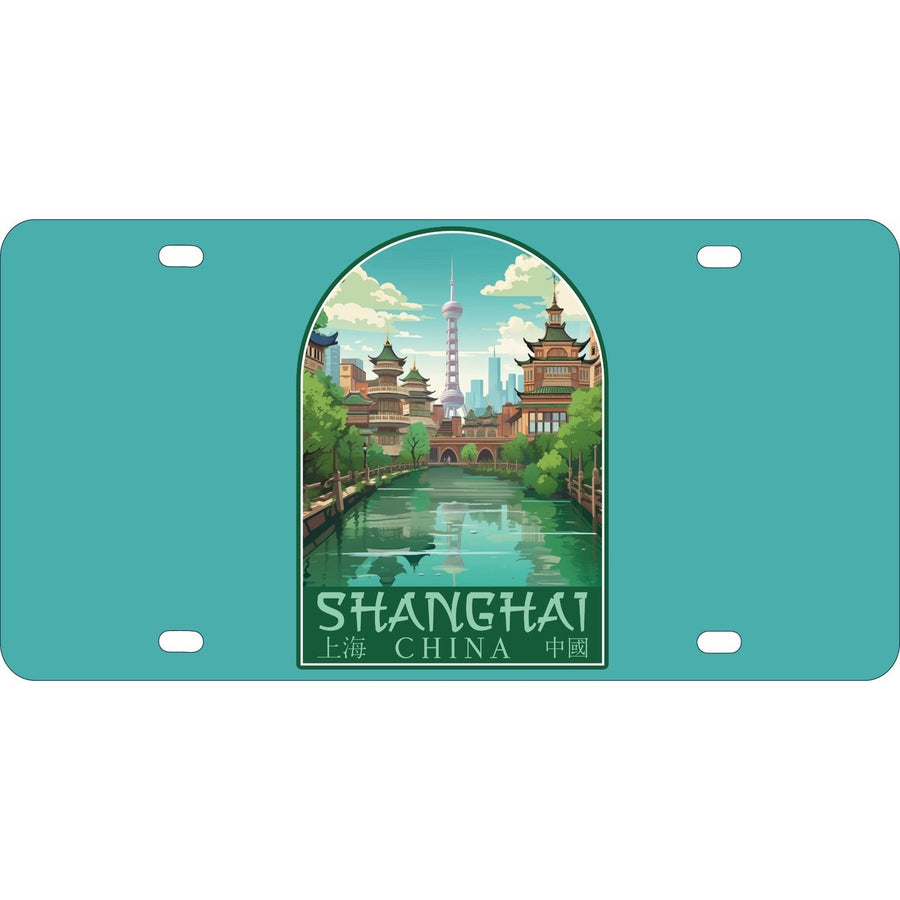 Shanghai China Old Town Design Souvenir Metal License Plate Image 1