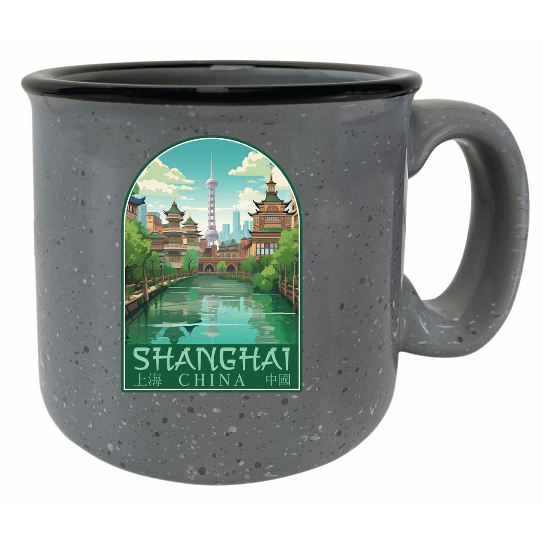 Shanghai China Old Town Design Souvenir 16 oz Ceramic camping mug Image 1