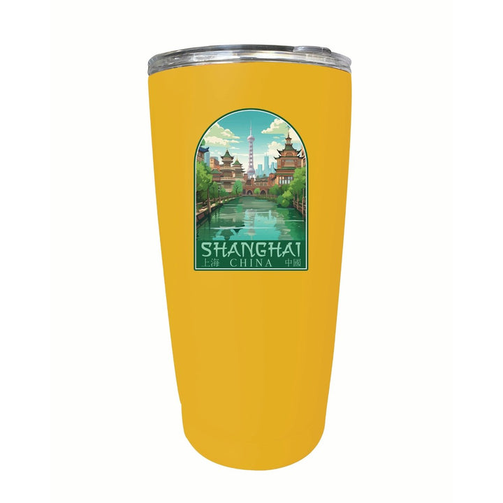 Shanghai China Old Town Design Souvenir 16 oz Stainless Steel Insulated Tumbler Image 1