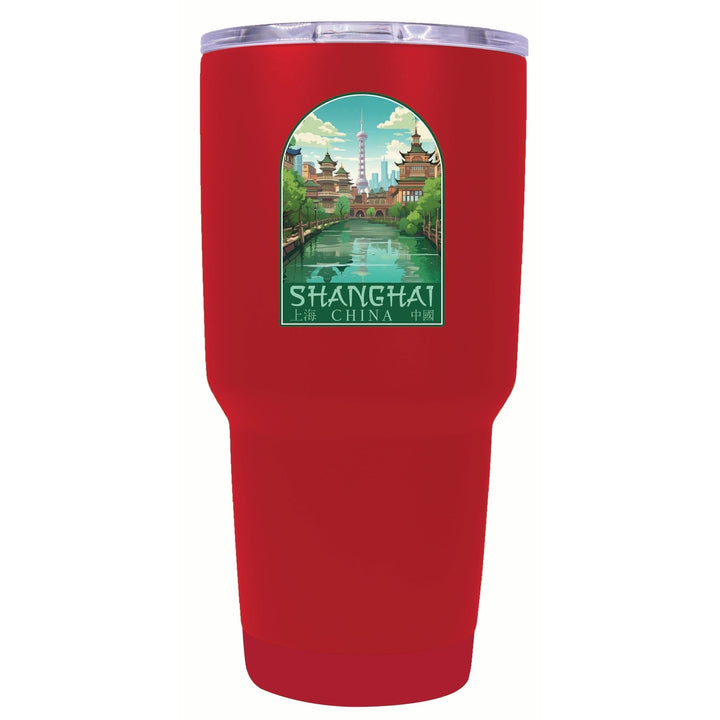 Shanghai China Old Town Design Souvenir 24 oz Insulated Stainless Steel Tumbler Image 1