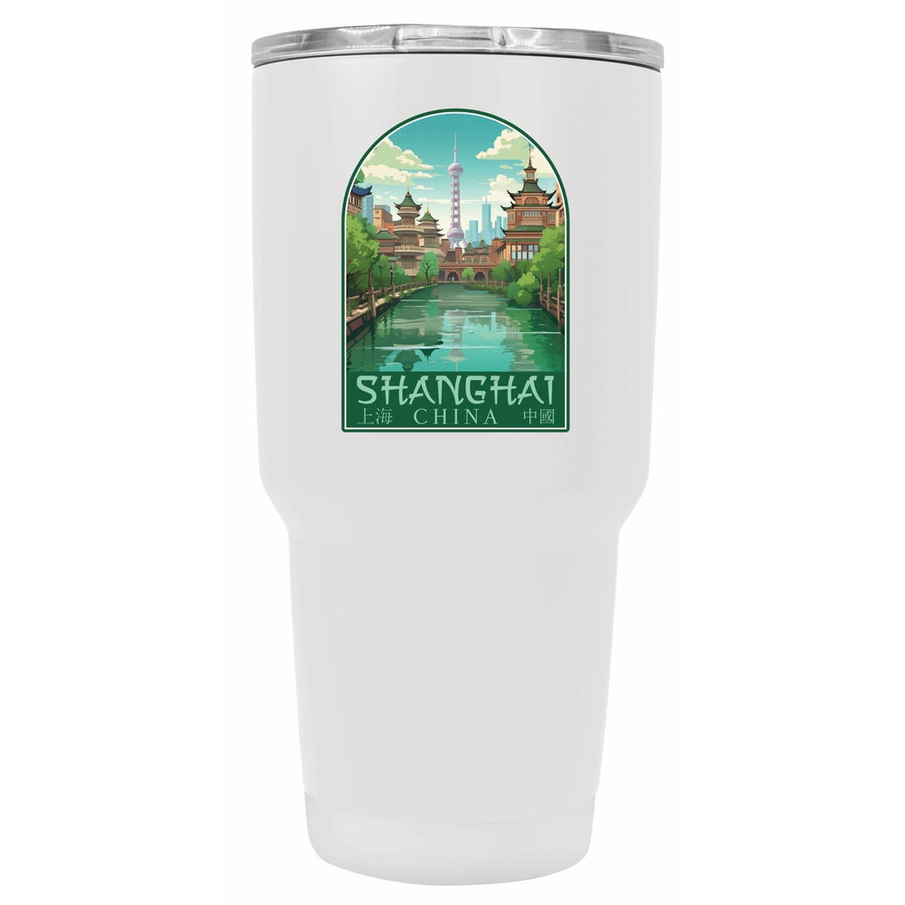 Shanghai China Old Town Design Souvenir 24 oz Insulated Stainless Steel Tumbler Image 2