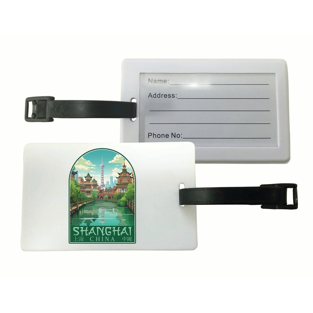 Shanghai China Old Town Design Souvenir Luggage Tag Image 1