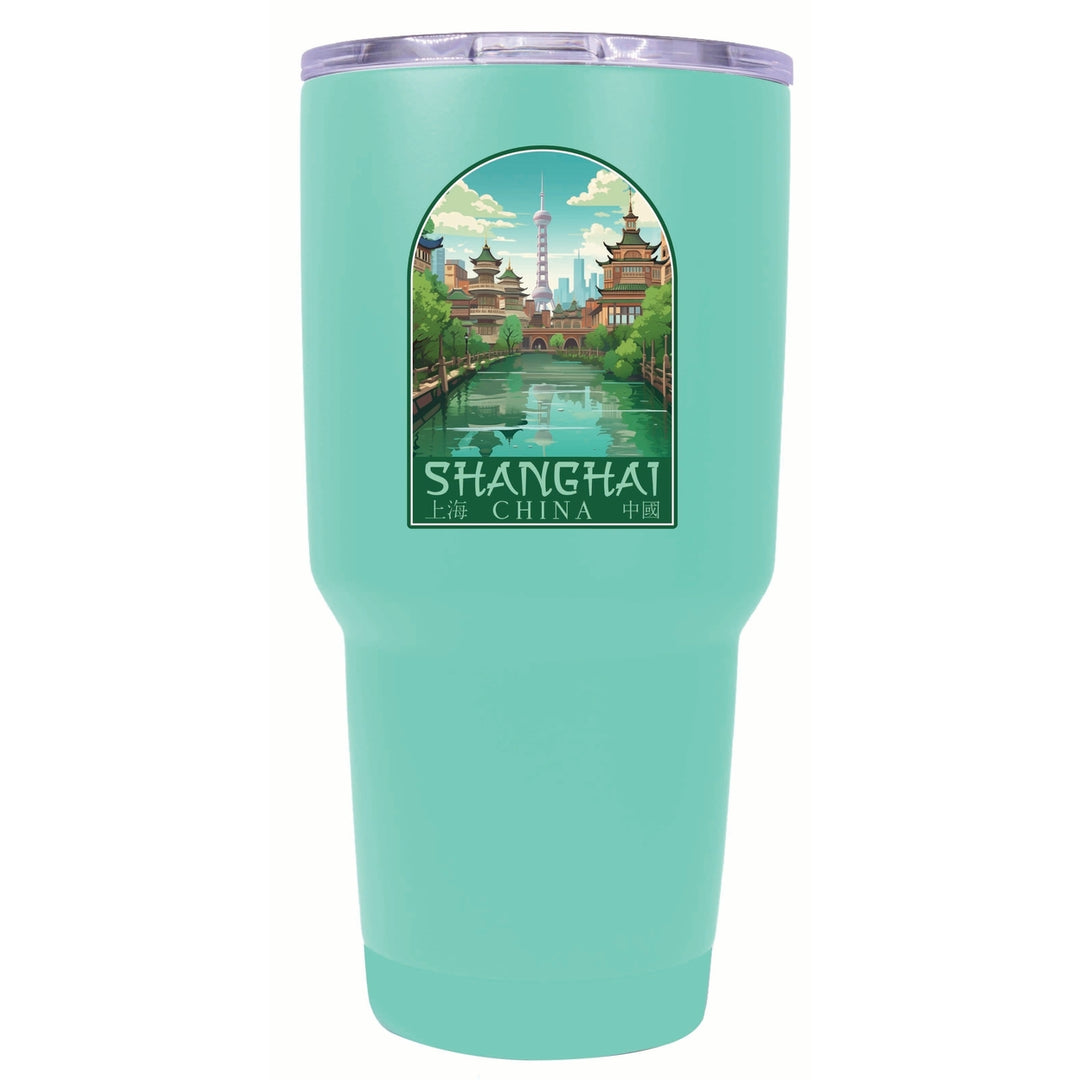 Shanghai China Old Town Design Souvenir 24 oz Insulated Stainless Steel Tumbler Image 4