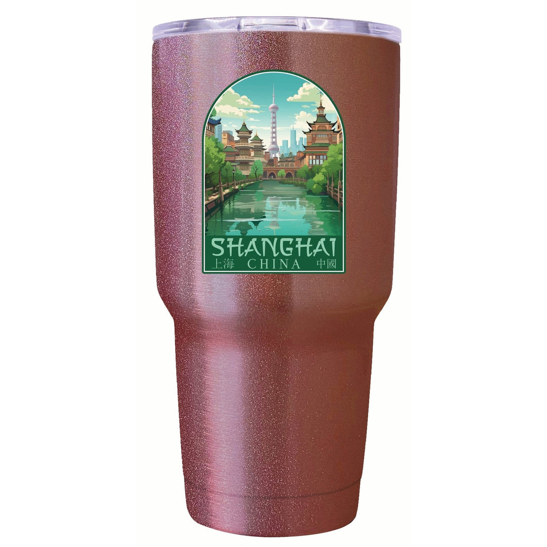 Shanghai China Old Town Design Souvenir 24 oz Insulated Stainless Steel Tumbler Image 6