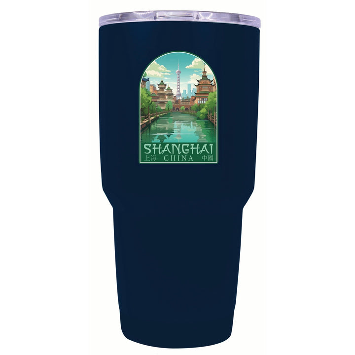 Shanghai China Old Town Design Souvenir 24 oz Insulated Stainless Steel Tumbler Image 7