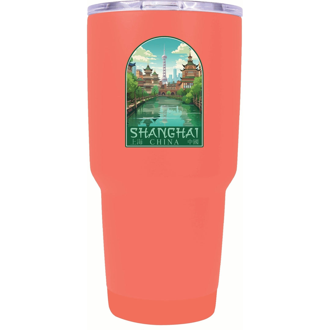 Shanghai China Old Town Design Souvenir 24 oz Insulated Stainless Steel Tumbler Image 8