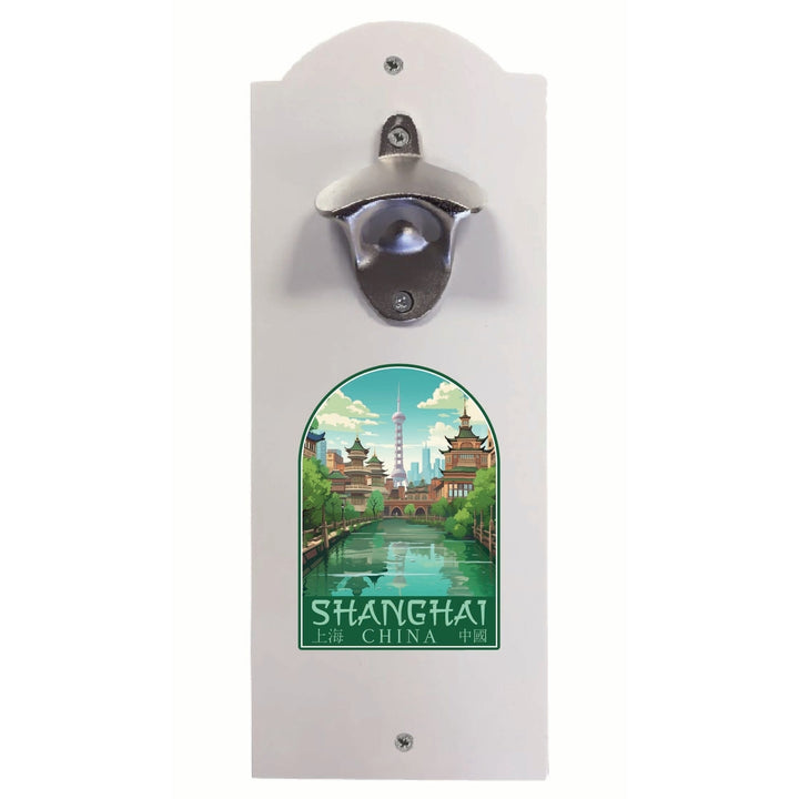 Shanghai China Old Town Design Souvenir Wall mounted bottle opener Image 1