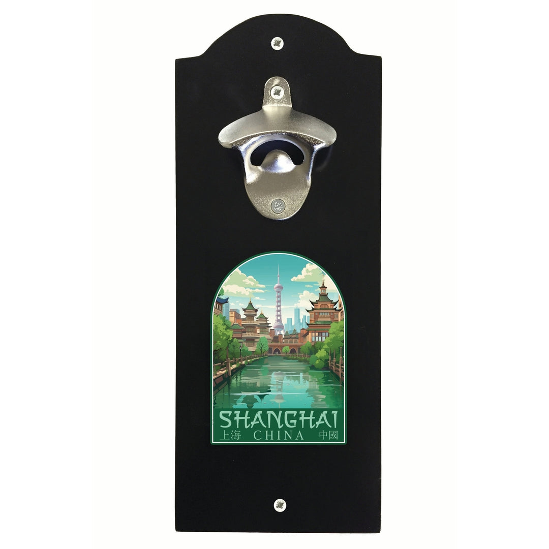 Shanghai China Old Town Design Souvenir Wall mounted bottle opener Image 2