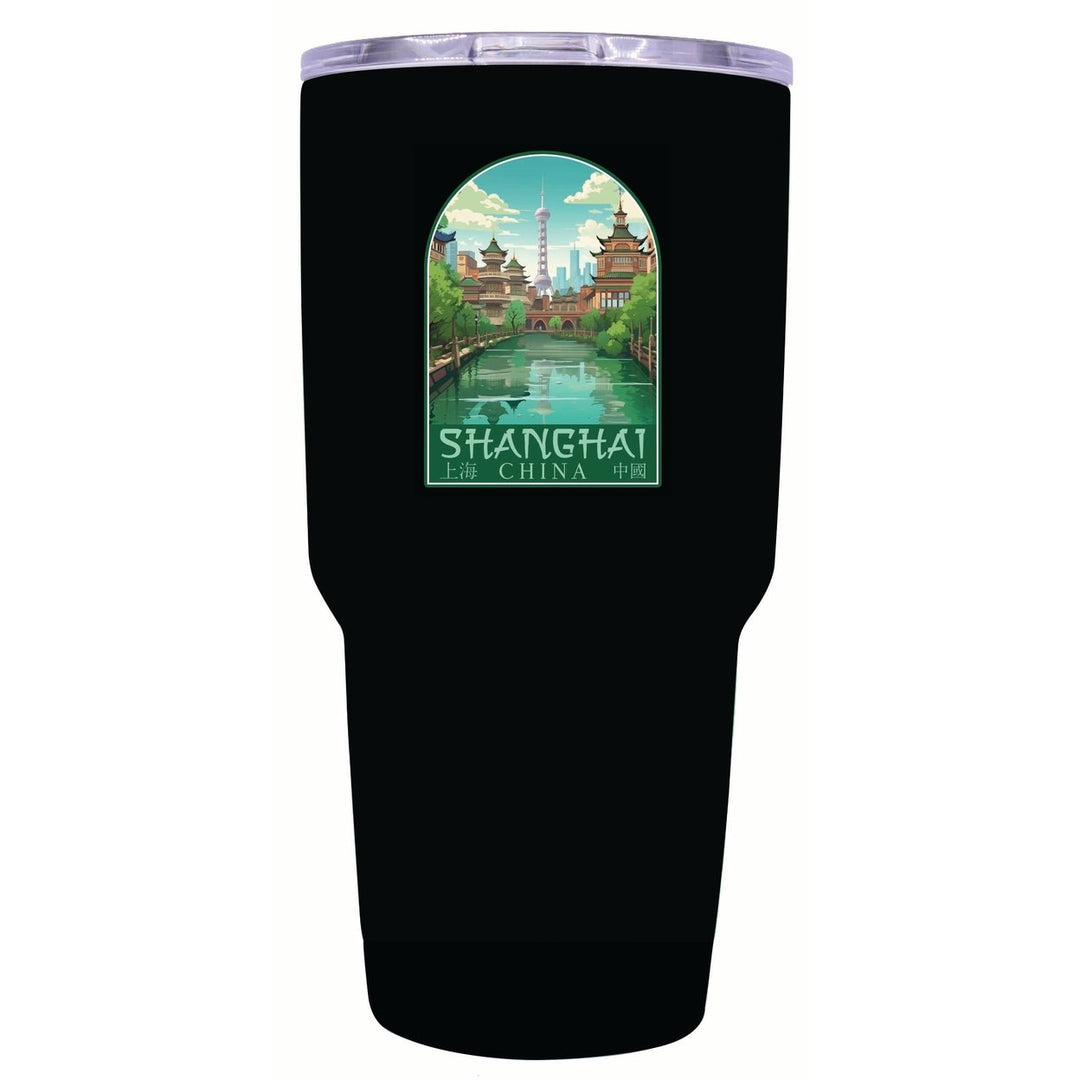 Shanghai China Old Town Design Souvenir 24 oz Insulated Stainless Steel Tumbler Image 9