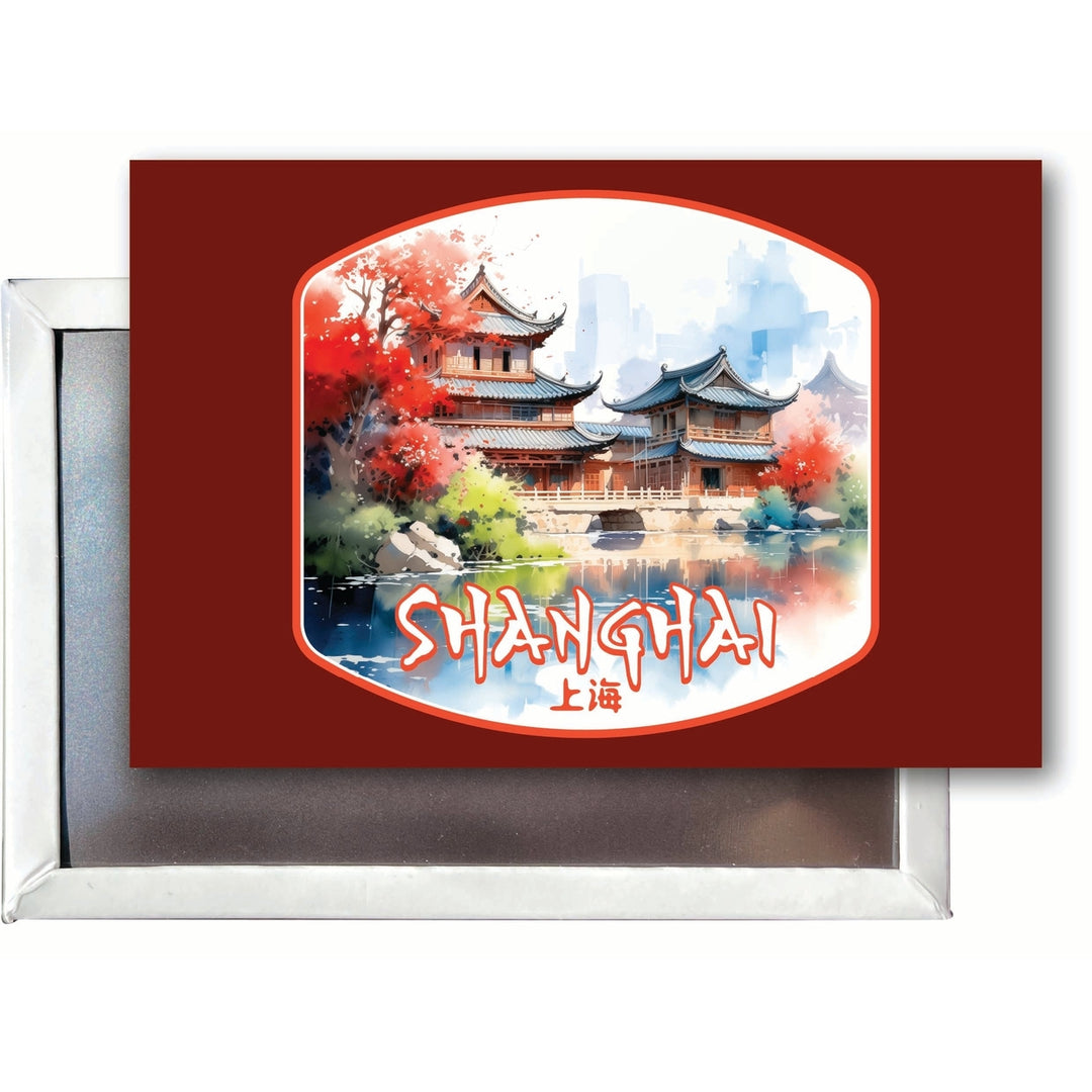 Shanghai China Watercolor Templates Design Souvenir 2x3-Inch Fridge Magnet Image 1