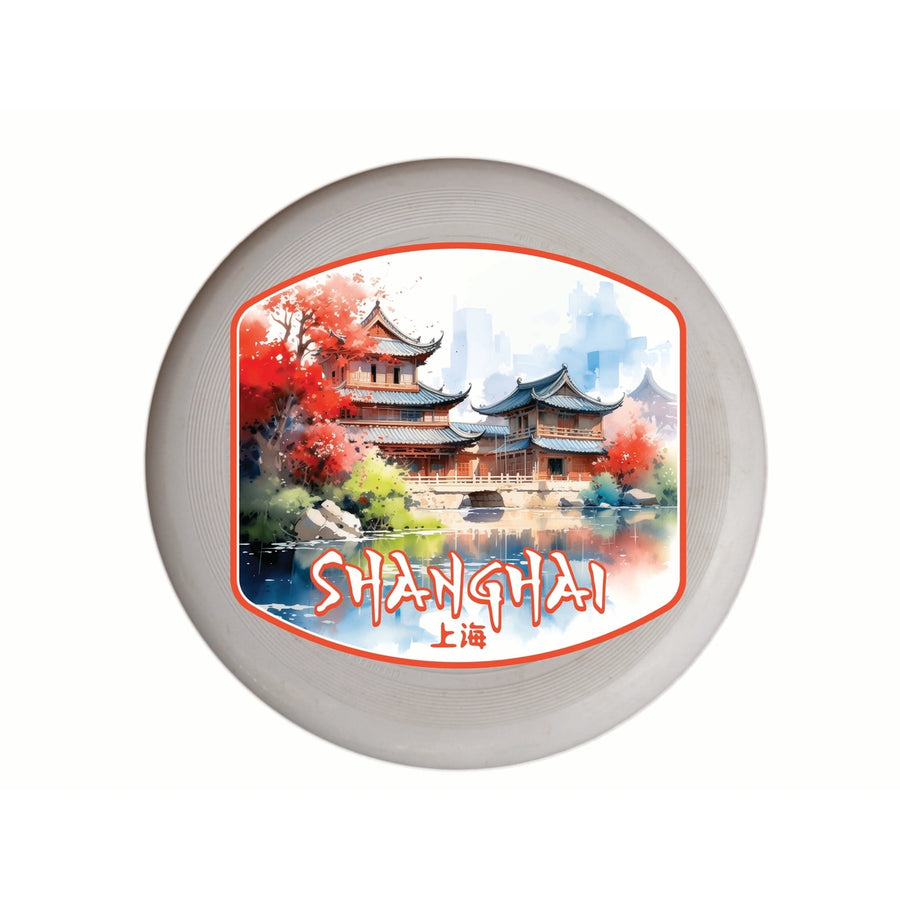 Shanghai China Watercolor Templates Design Souvenir Frisbee Flying Disc Image 1