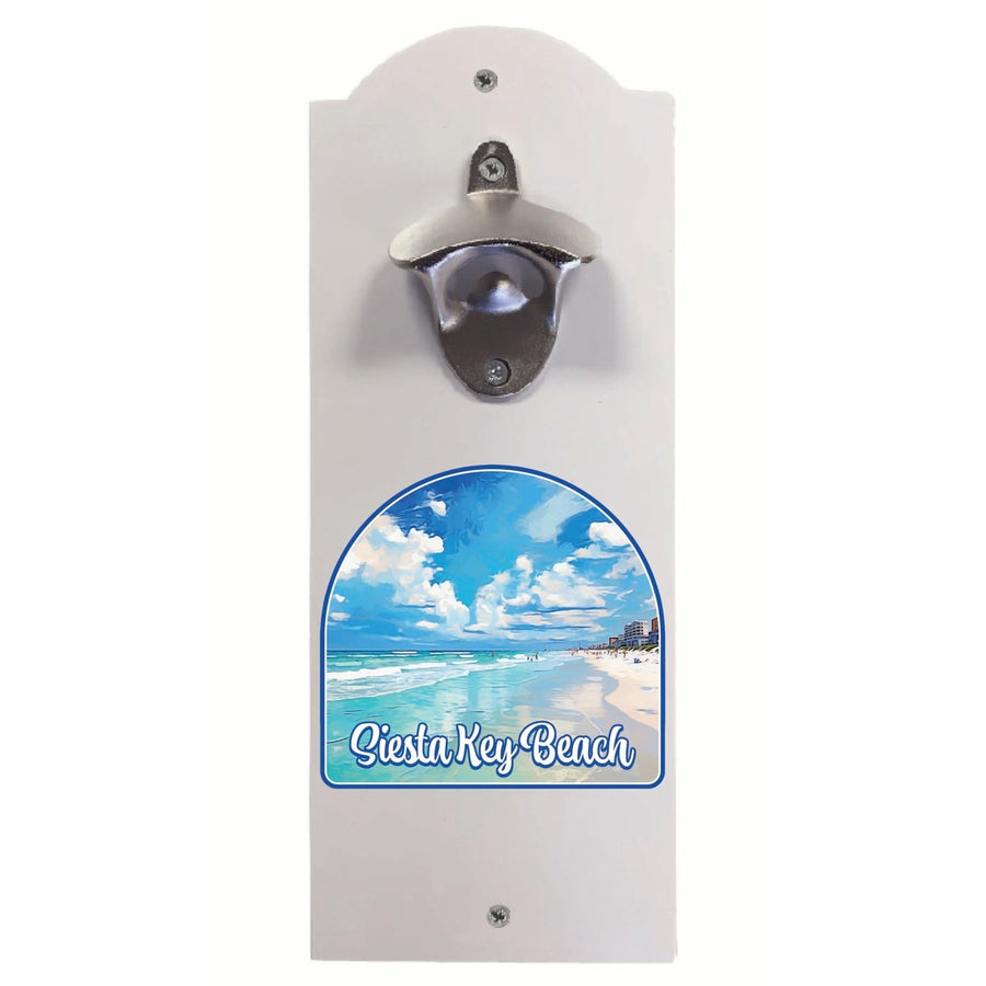 Siesta Key Beach Florida Oceanfront Design Souvenir Wall mounted bottle opener Image 1