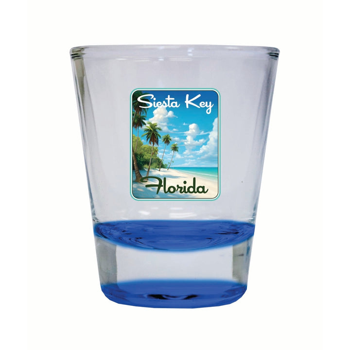 Siesta Key Beach Florida Tropical Beach Design Souvenir 2 Ounce Shot Glass Round Image 1