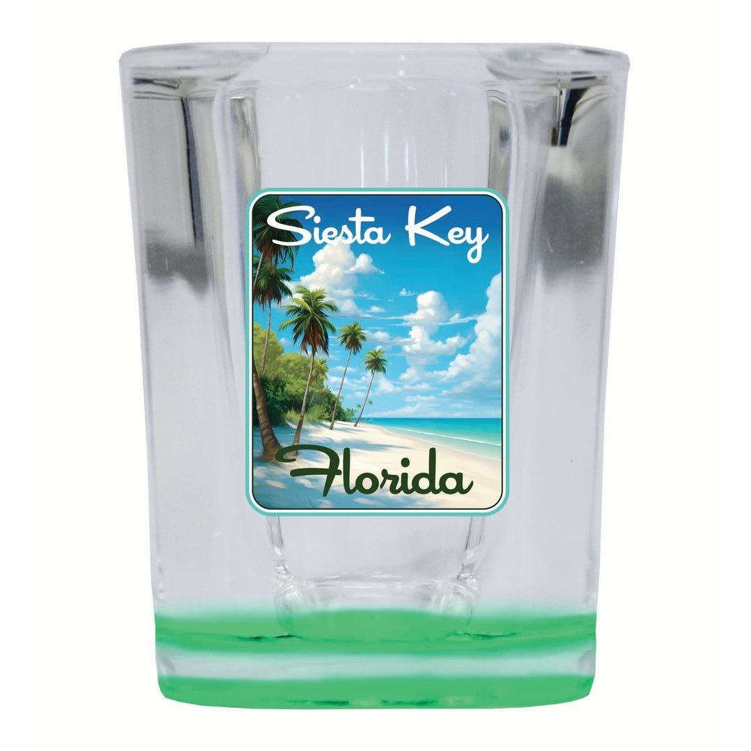 Siesta Key Beach Florida Tropical Beach Design Souvenir 2 Ounce Shot Glass Square Image 1