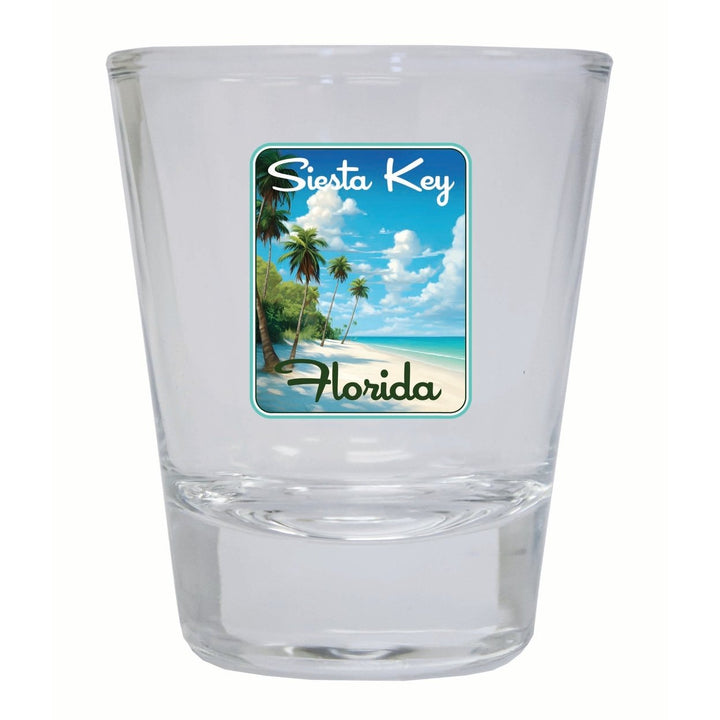 Siesta Key Beach Florida Tropical Beach Design Souvenir 2 Ounce Shot Glass Round Image 2