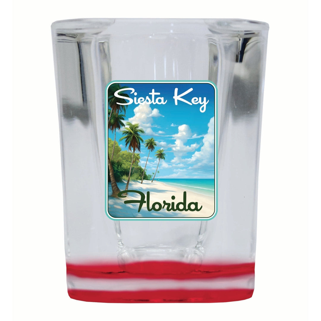 Siesta Key Beach Florida Tropical Beach Design Souvenir 2 Ounce Shot Glass Square Image 2