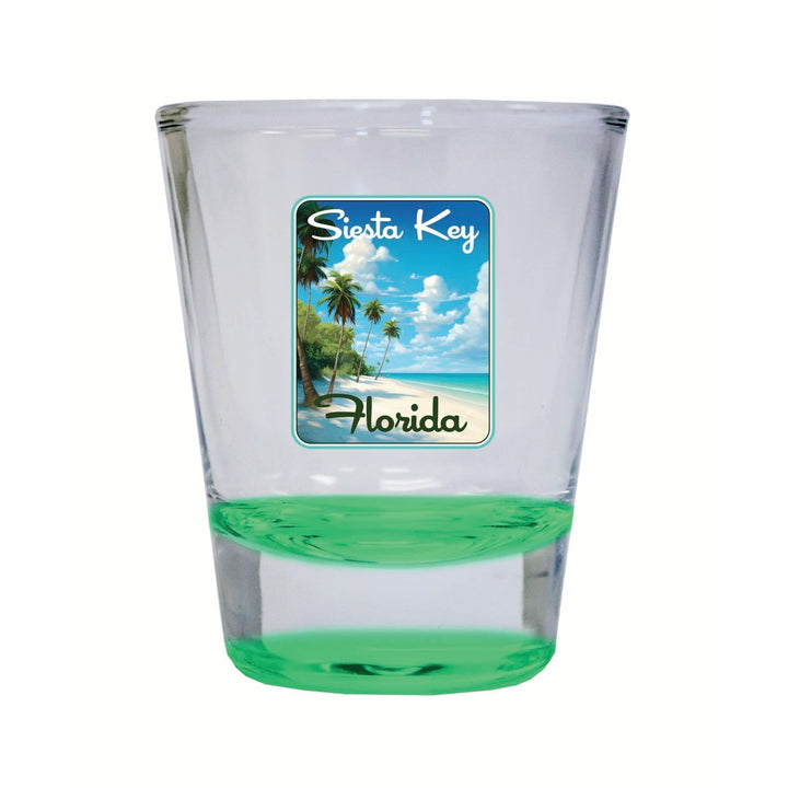 Siesta Key Beach Florida Tropical Beach Design Souvenir 2 Ounce Shot Glass Round Image 3