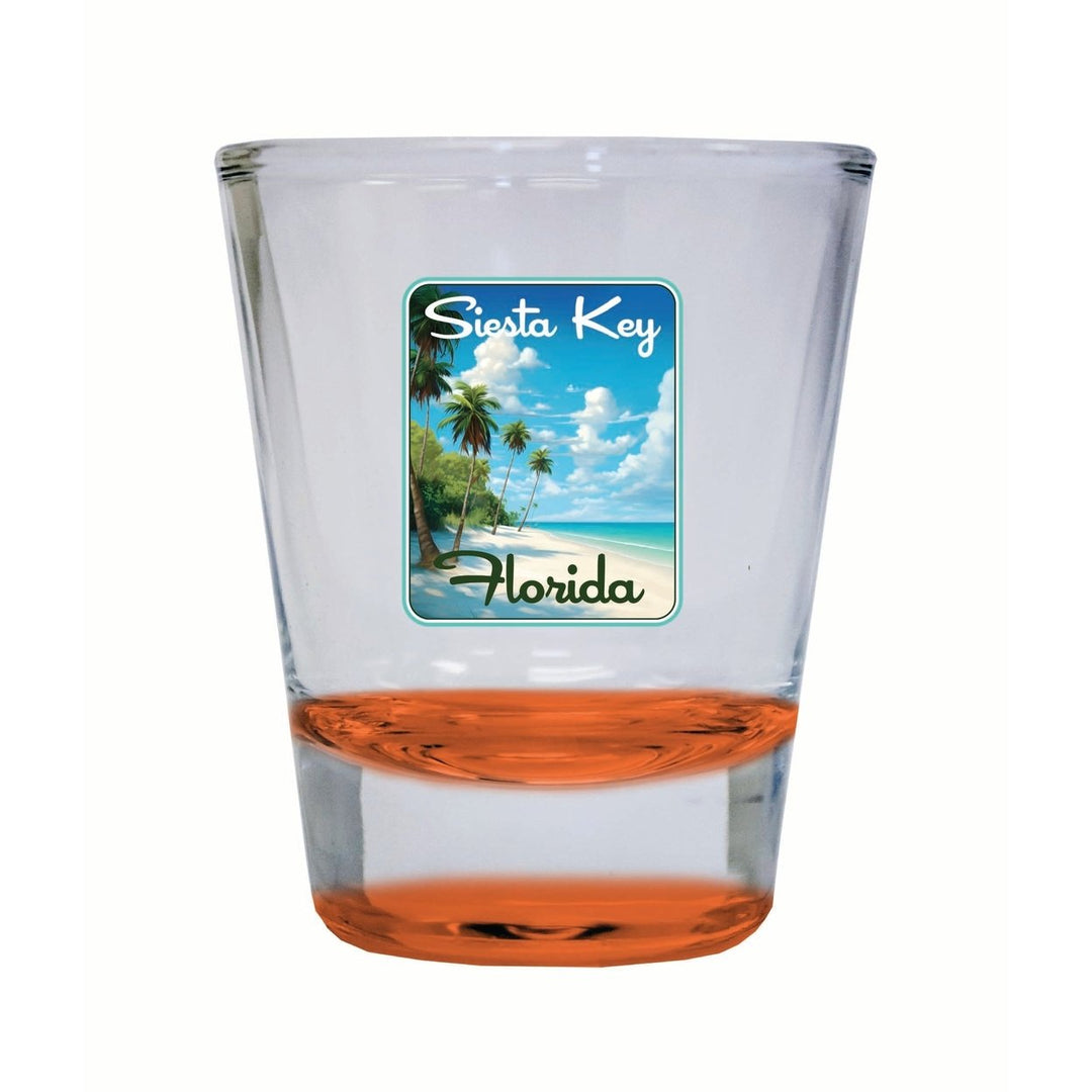 Siesta Key Beach Florida Tropical Beach Design Souvenir 2 Ounce Shot Glass Round Image 4