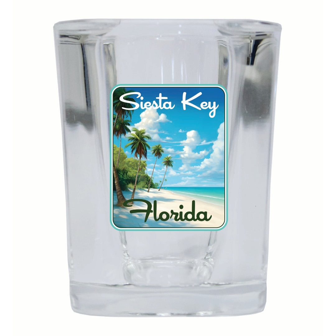 Siesta Key Beach Florida Tropical Beach Design Souvenir 2 Ounce Shot Glass Square Image 4