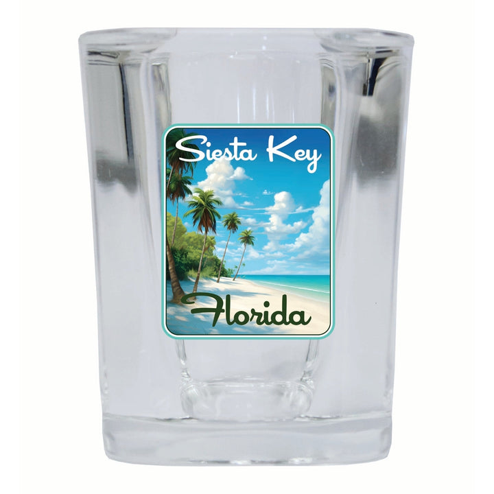 Siesta Key Beach Florida Tropical Beach Design Souvenir 2 Ounce Shot Glass Square Image 4