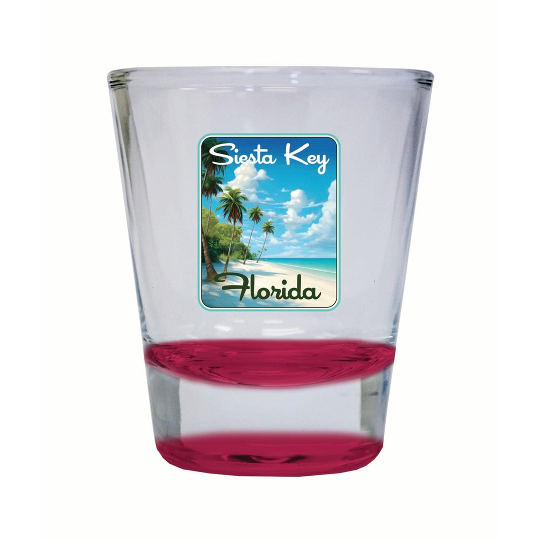 Siesta Key Beach Florida Tropical Beach Design Souvenir 2 Ounce Shot Glass Round Image 4