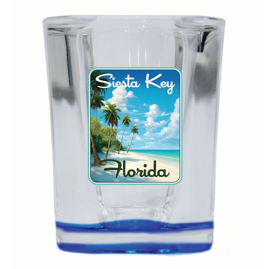 Siesta Key Beach Florida Tropical Beach Design Souvenir 2 Ounce Shot Glass Square Image 4