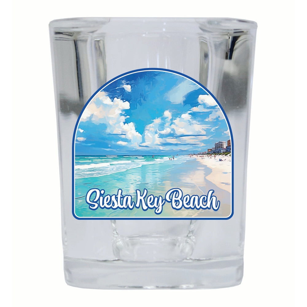 Siesta Key Beach Florida Oceanfront Design Souvenir 2 Ounce Shot Glass Square Image 2