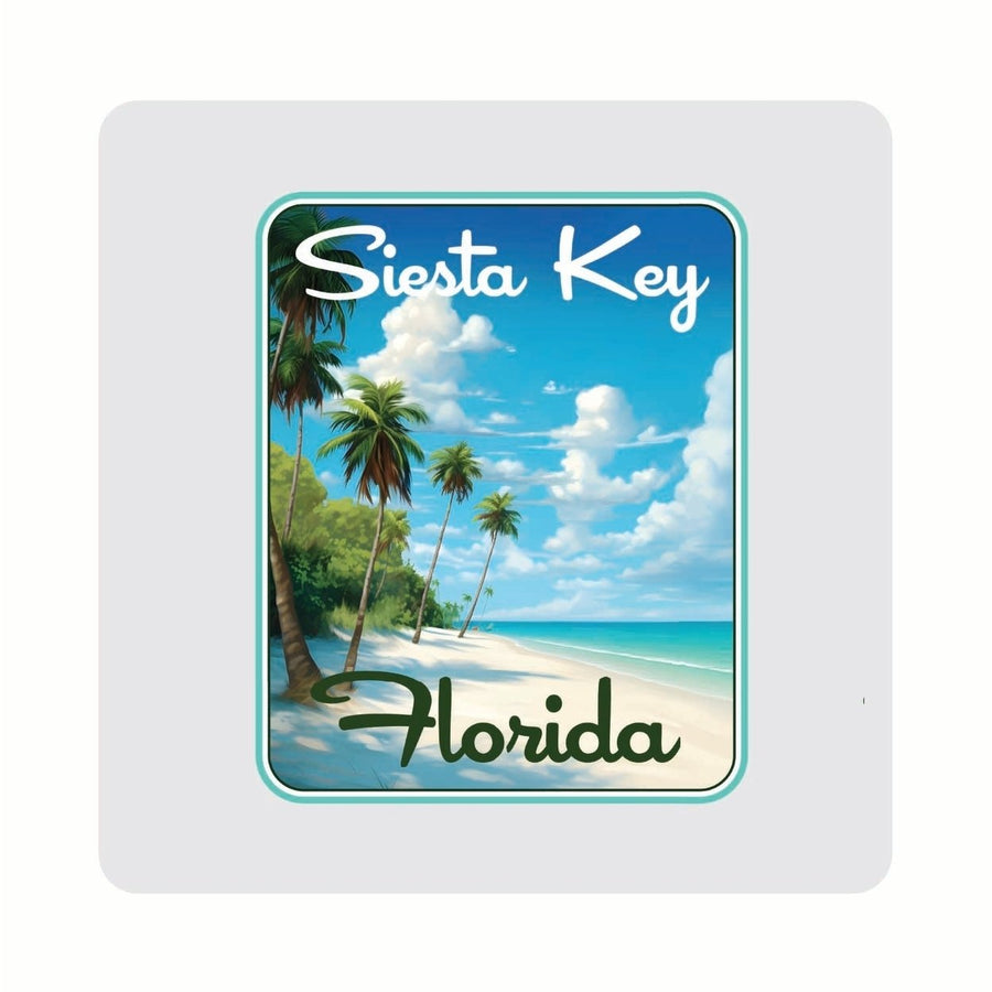 Siesta Key Beach Florida Tropical Beach Design Souvenir 4x4-Inch Coaster Acrylic 4 Pack Image 1