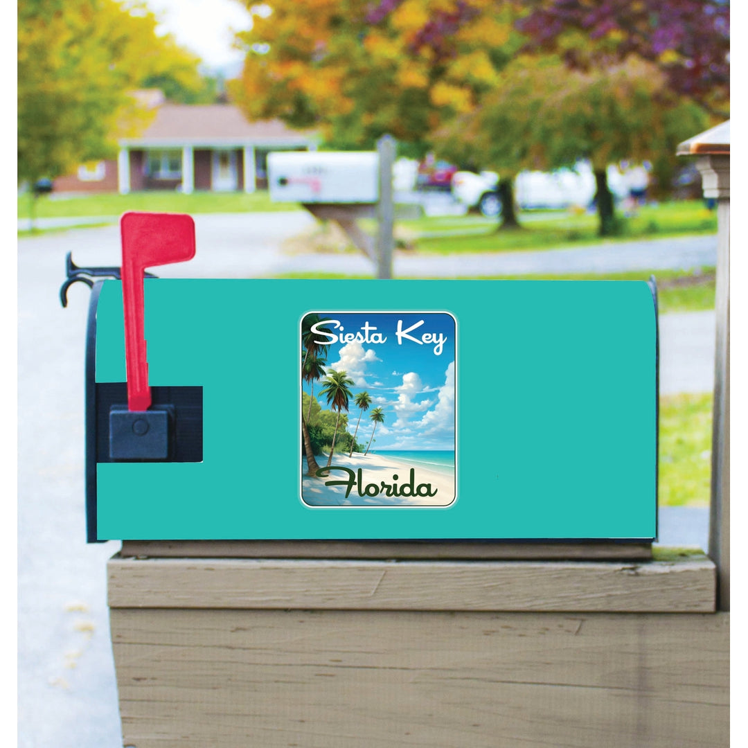 Siesta Key Beach Florida Tropical Beach Design Souvenir Magnetic Mailbox Cover Image 1