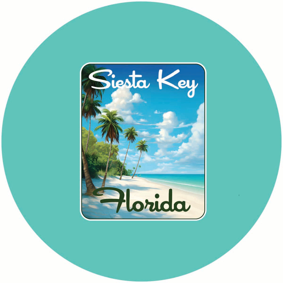 Siesta Key Beach Florida Tropical Beach Design Souvenir Coaster Paper 4 Pack Image 1