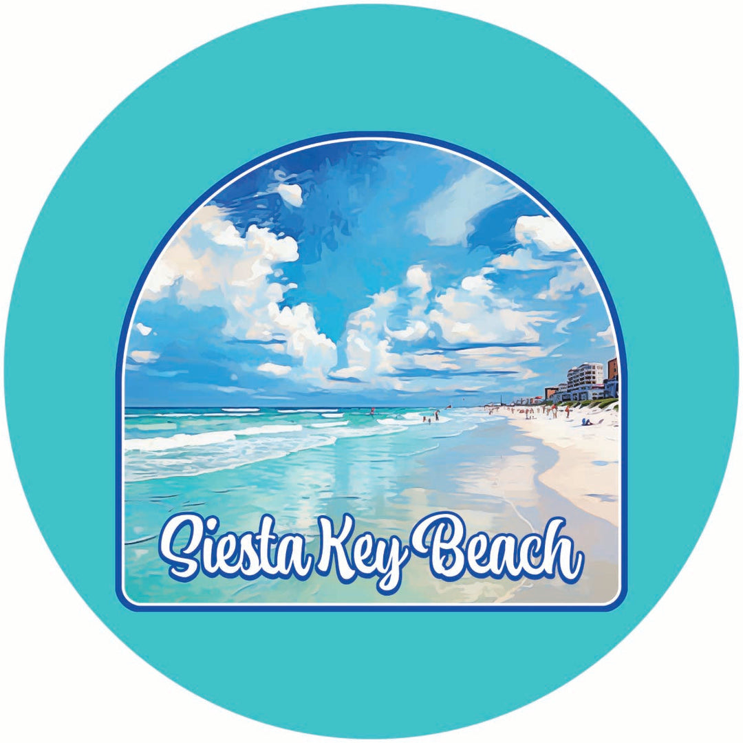 Siesta Key Beach Florida Oceanfront Design Souvenir Coaster Paper 4 Pack Image 1