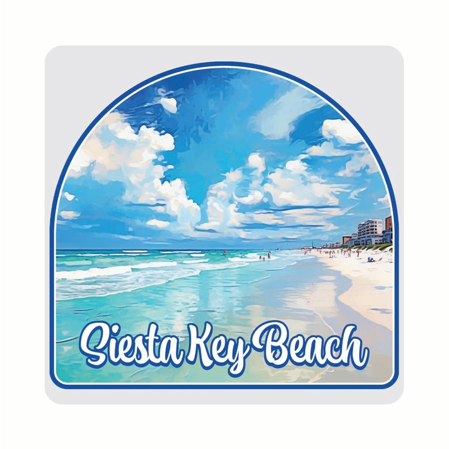 Siesta Key Beach Florida Oceanfront Design Souvenir 4x4-Inch Coaster Acrylic 4 Pack Image 1