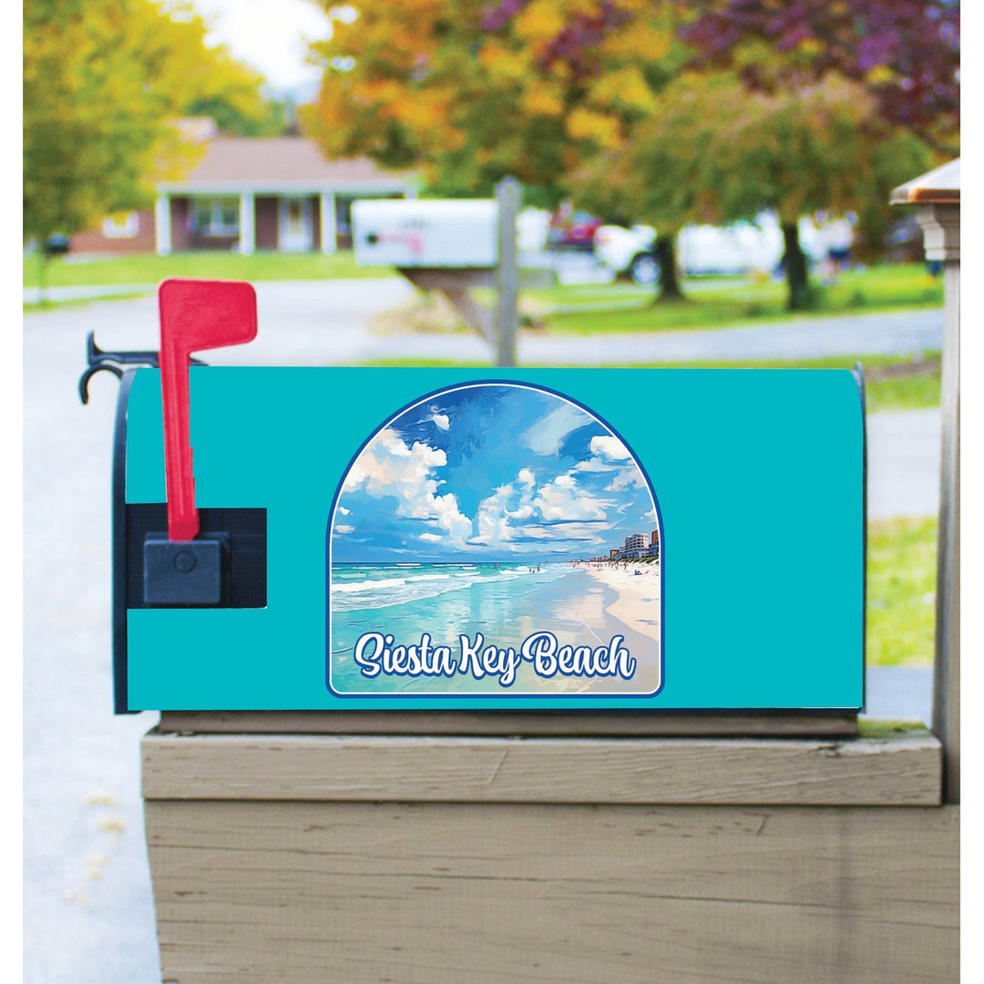 Siesta Key Beach Florida Oceanfront Design Souvenir Magnetic Mailbox Cover Image 1