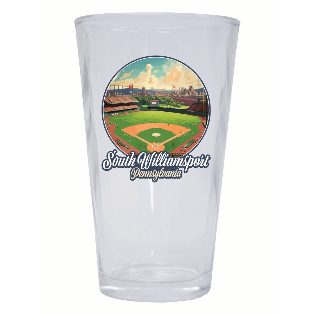 South Williamsport Pennsylvania Baseball Diamond Design Souvenir 16 oz Pint Glass Image 1