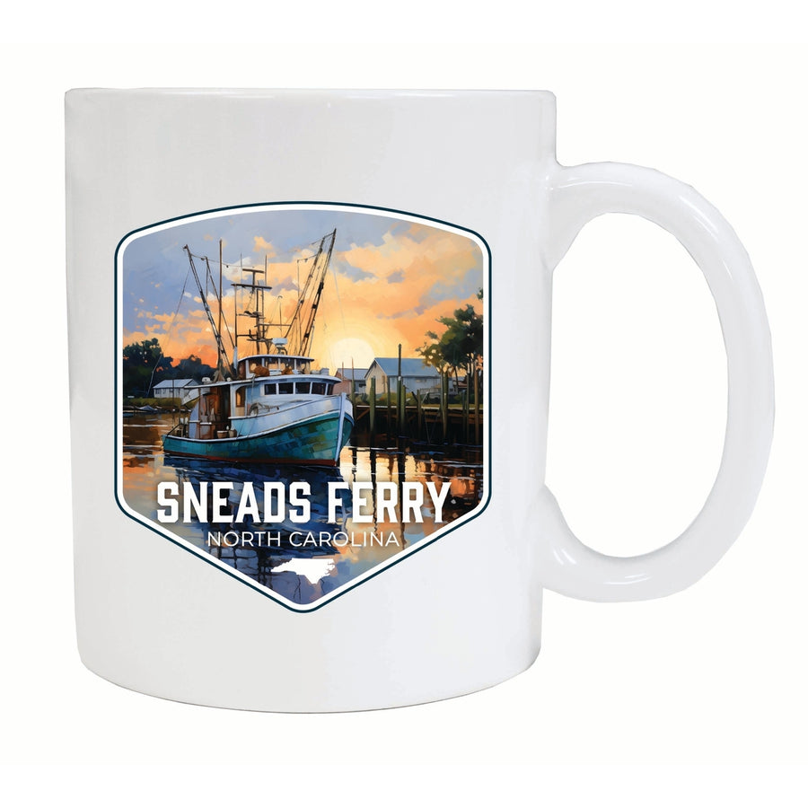 Sneads Ferry North Carolina Shrimp Boat Design Souvenir 12 oz Ceramic Coffee Mug Image 1